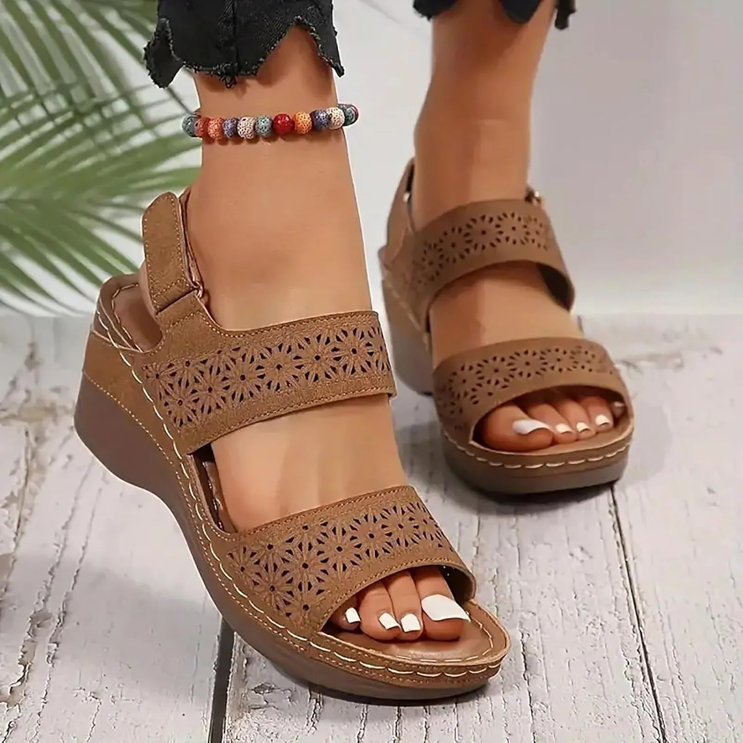 Orthopedic Wedge Sandals for Women Dressy 2025,Summer Platform Casual Dress Women Sandal Strappy Low Wedges Sandals Zipper Summer Beach Comfortable Outdoor Sandals Shoes