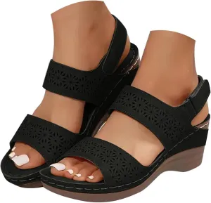 Orthopedic Wedge Sandals for Women Dressy 2025,Summer Platform Casual Dress Women Sandal Strappy Low Wedges Sandals Zipper Summer Beach Comfortable Outdoor Sandals Shoes