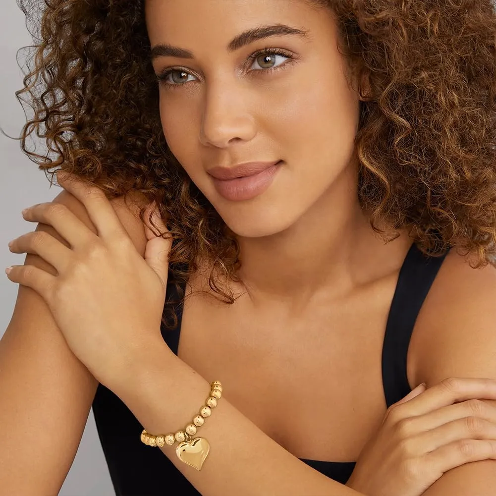 Pearl Bracelets For Women Gold Plated Chain Link Bracelets Bow Heart Charm Bracelets