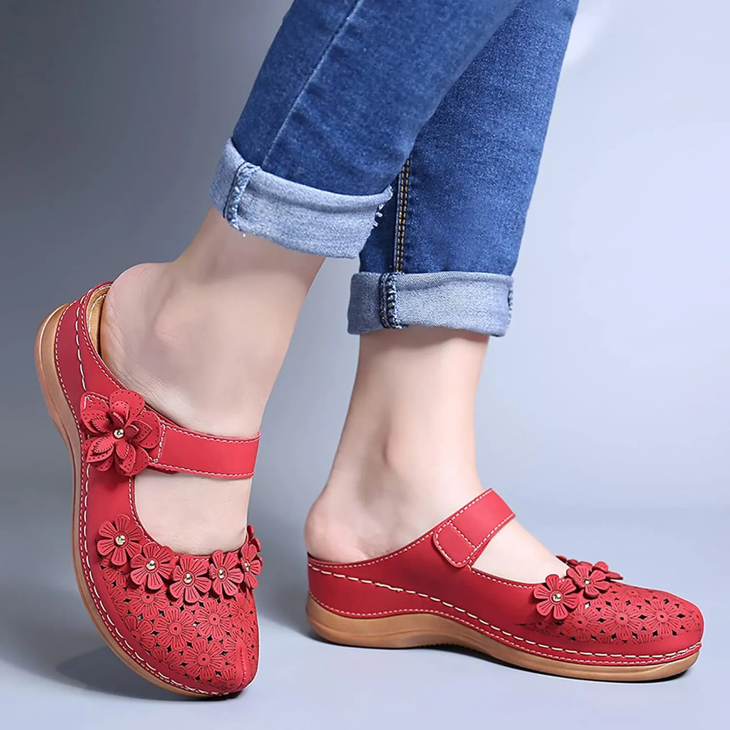 peqiut Casual Sandals Women Orthopedic Sandals for Women Arch Support Strap Shoes Comfortable Slip On Casual Sandals