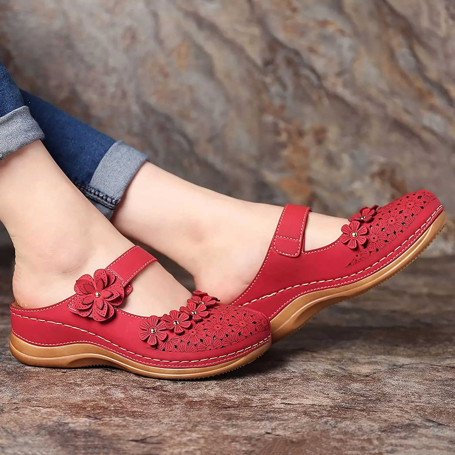 peqiut Casual Sandals Women Orthopedic Sandals for Women Arch Support Strap Shoes Comfortable Slip On Casual Sandals