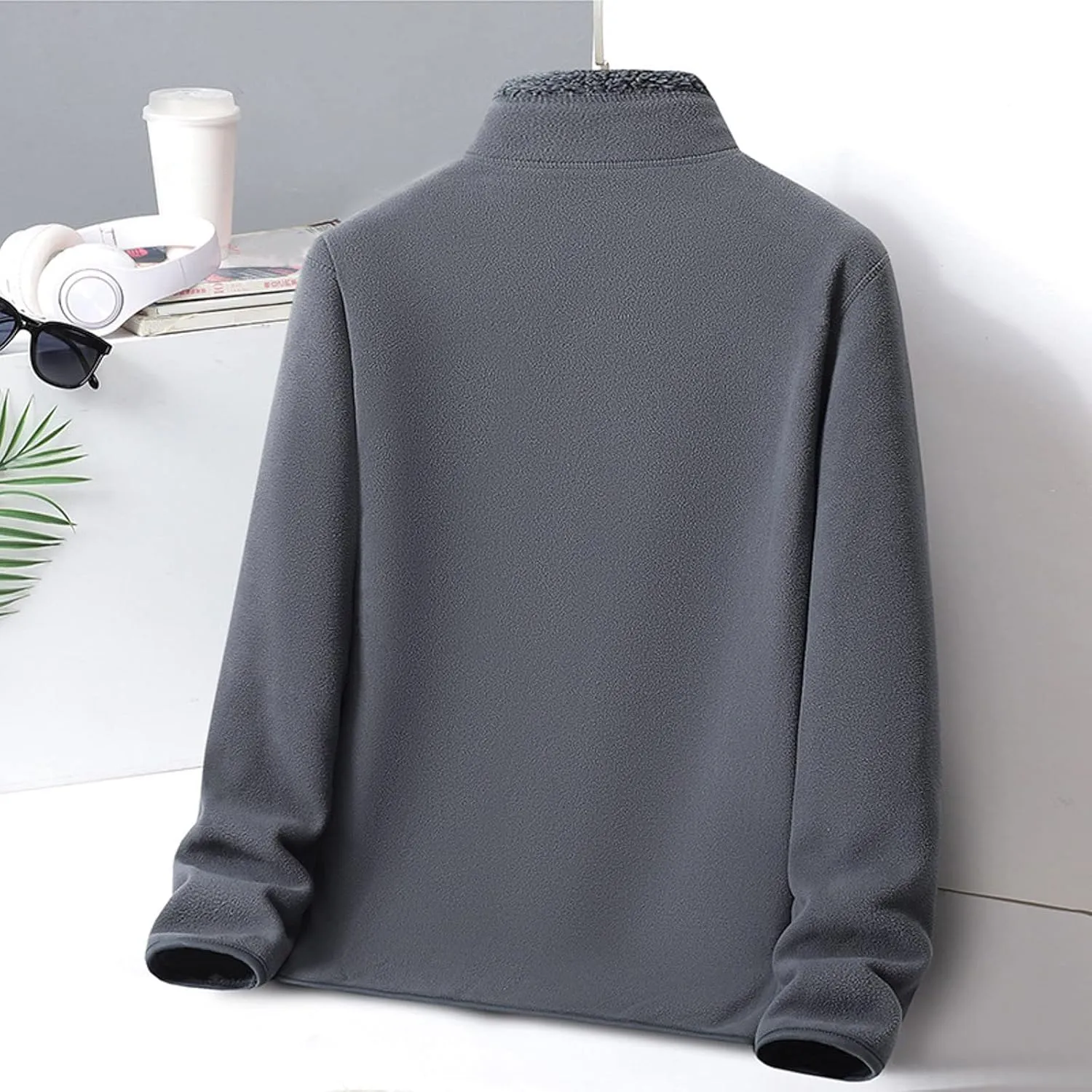 peqiut Mens Jacket Fashion Heat Sweater Solid Color Fleece Hiking Mens Winter Jackets Windbreaker Coats with Pockets Comfort