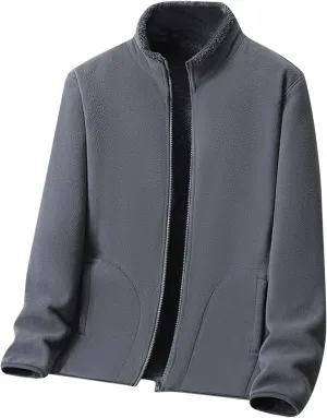peqiut Mens Jacket Fashion Heat Sweater Solid Color Fleece Hiking Mens Winter Jackets Windbreaker Coats with Pockets Comfort