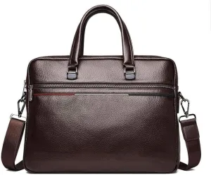 Portable Laptop Bag Business Travel Bags Leather Simple Black Men's Handbag Briefcase Messenger Bag Men