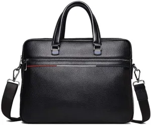 Portable Laptop Bag Business Travel Bags Leather Simple Black Men's Handbag Briefcase Messenger Bag Men
