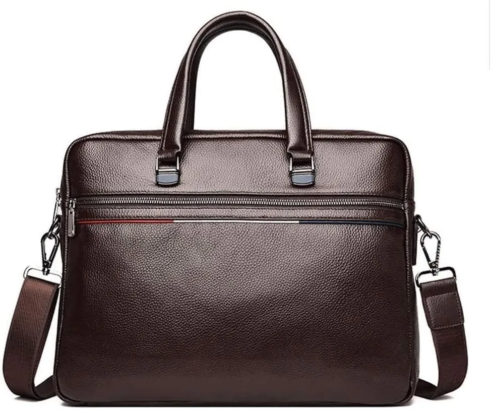 Portable Laptop Bag Business Travel Bags Leather Simple Black Men's Handbag Briefcase Messenger Bag Men