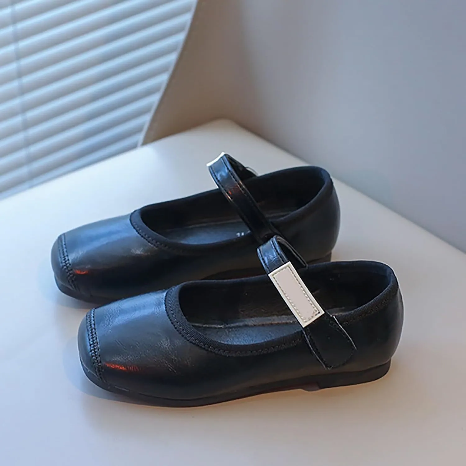 PU Leather Ballet Flat for Girls Wedding Part School niform Mary Jane Shoes Little Kid Baptism Dress Shoes