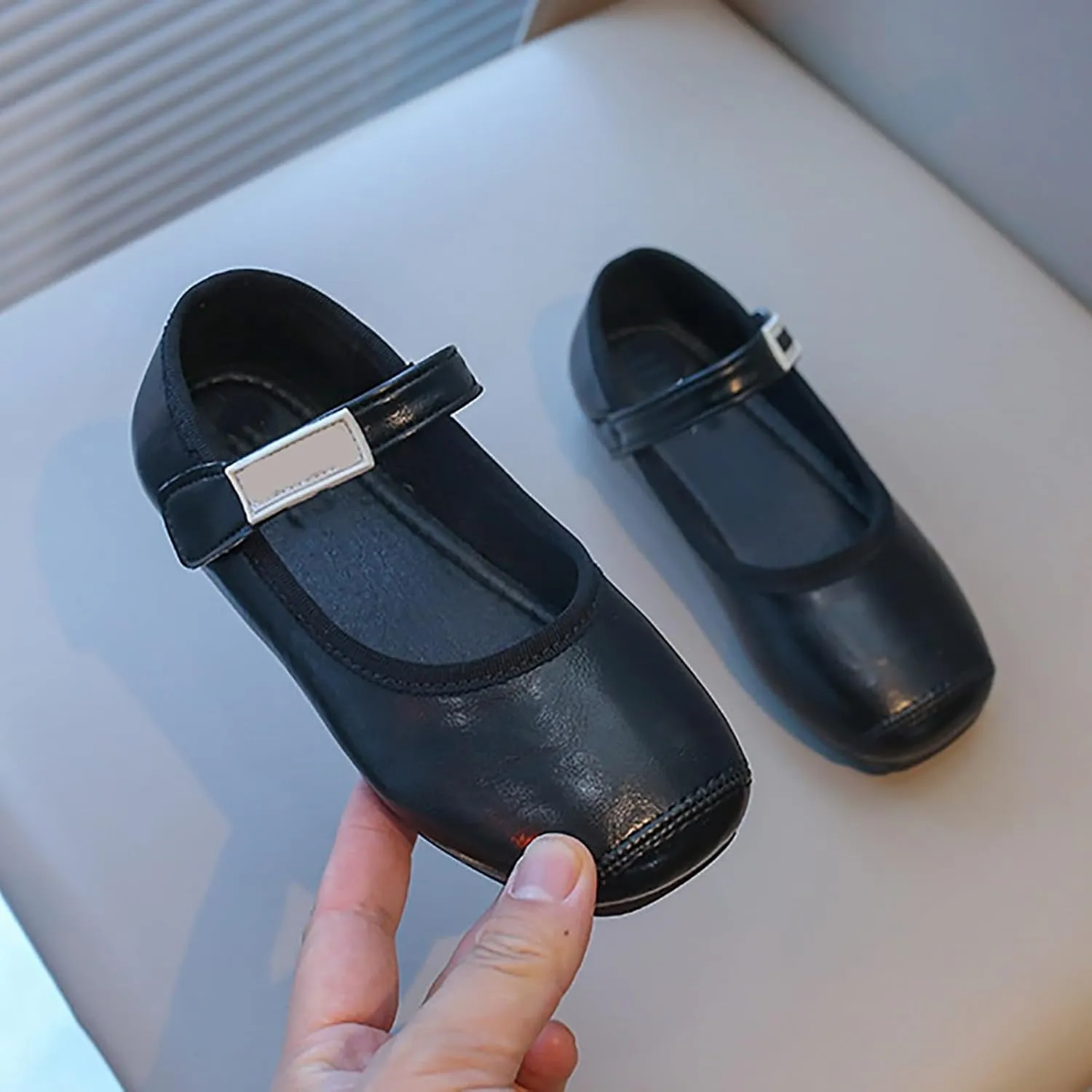 PU Leather Ballet Flat for Girls Wedding Part School niform Mary Jane Shoes Little Kid Baptism Dress Shoes