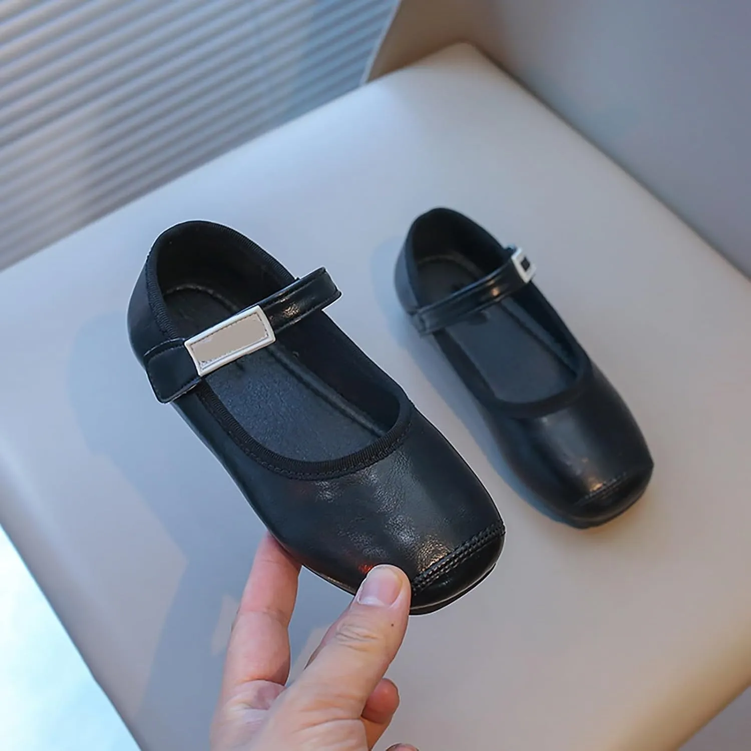 PU Leather Ballet Flat for Girls Wedding Part School niform Mary Jane Shoes Little Kid Baptism Dress Shoes
