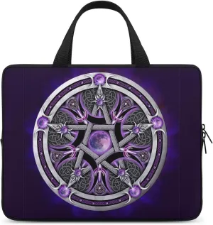 Purple Wicca Wiccan Laptop Sleeve Slim Computer Carrying Case Briefcase Messenger Bag with Handle
