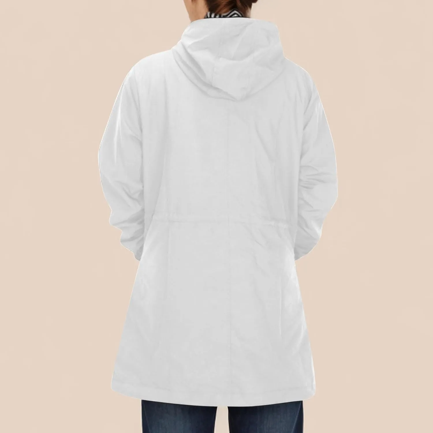 Raincoats for Women with Hood Waterproof Long Hooded Trench Coat Lined Windbreaker Travel Jacket Outdoor Raincoat Coat
