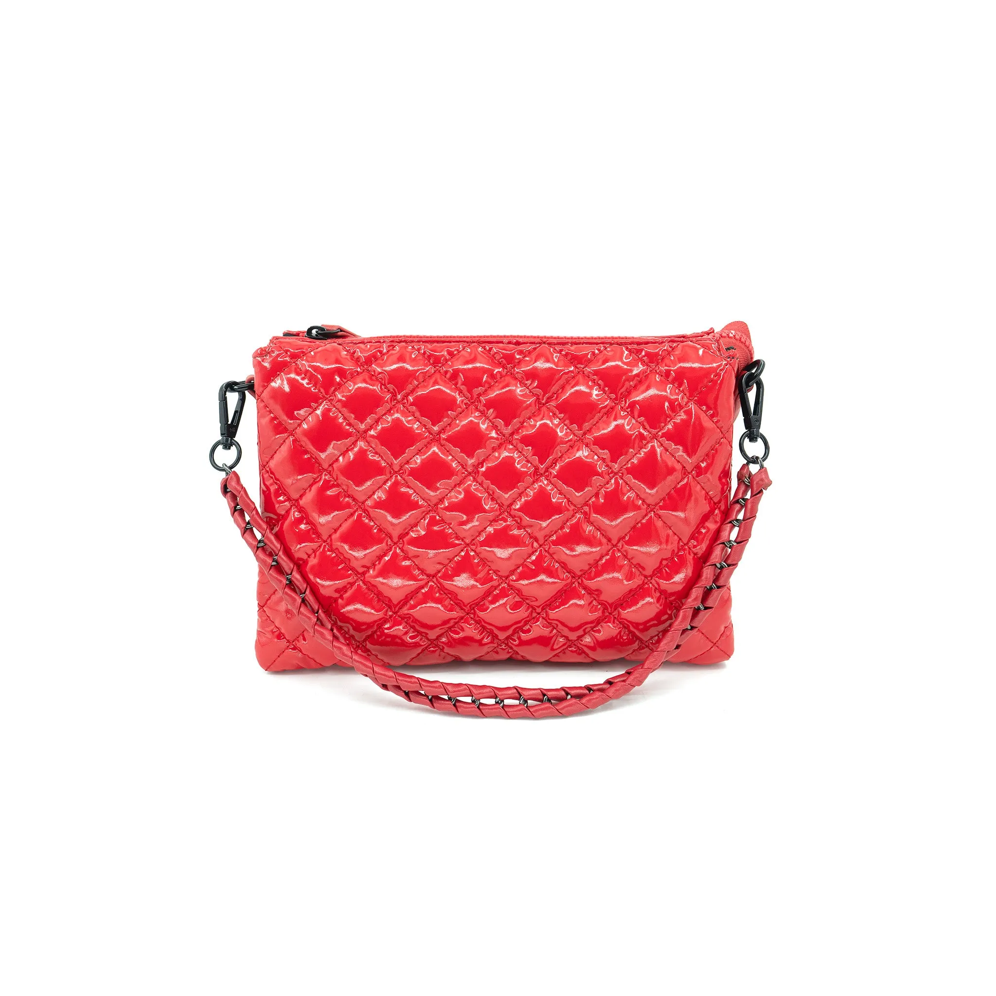 Red Glossy Quilted Crossbody