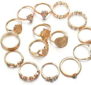 Retro Cross Ring Set Stackable Rings for Women Gothic Style Fashion Jewelry