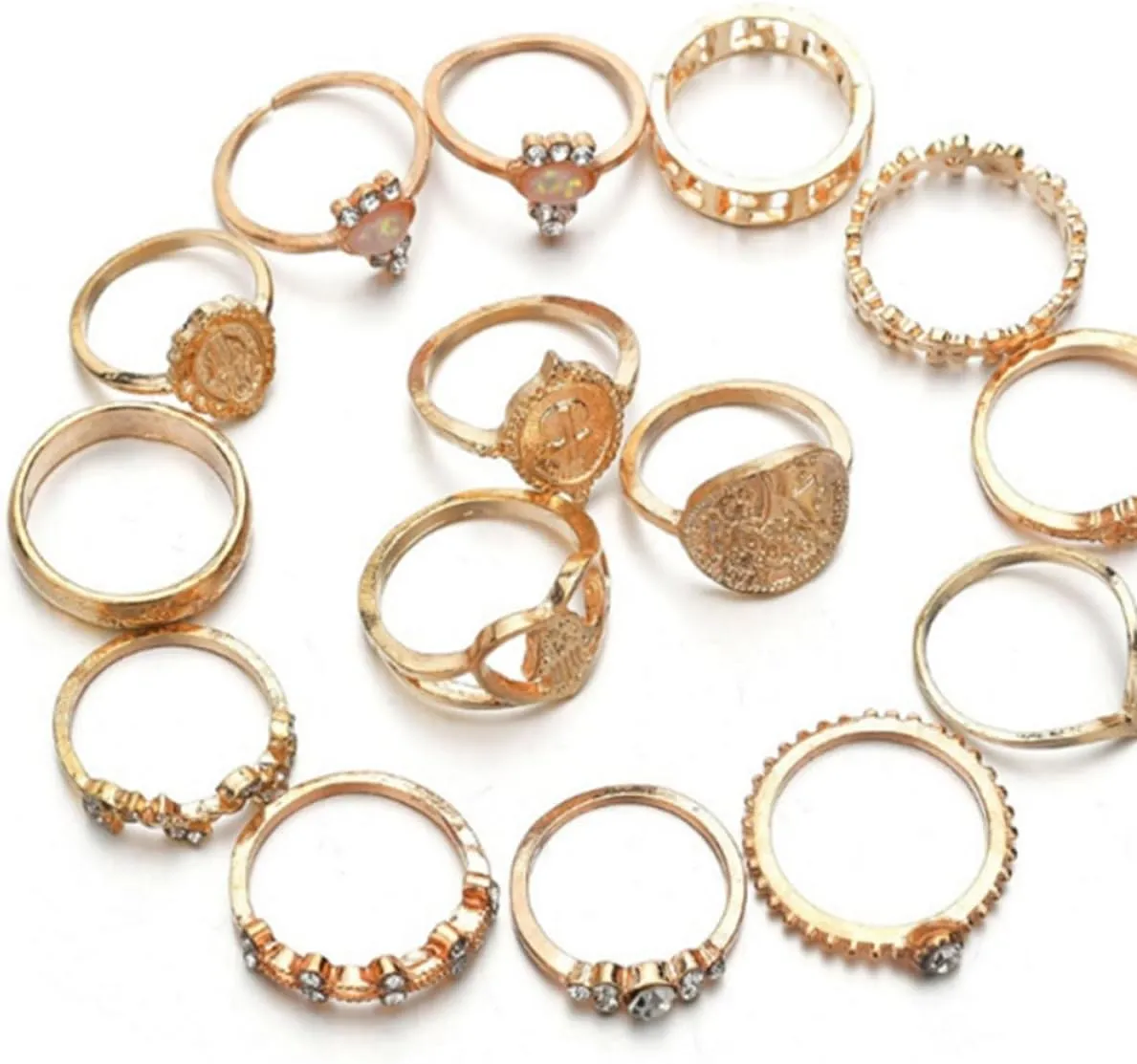 Retro Cross Ring Set Stackable Rings for Women Gothic Style Fashion Jewelry
