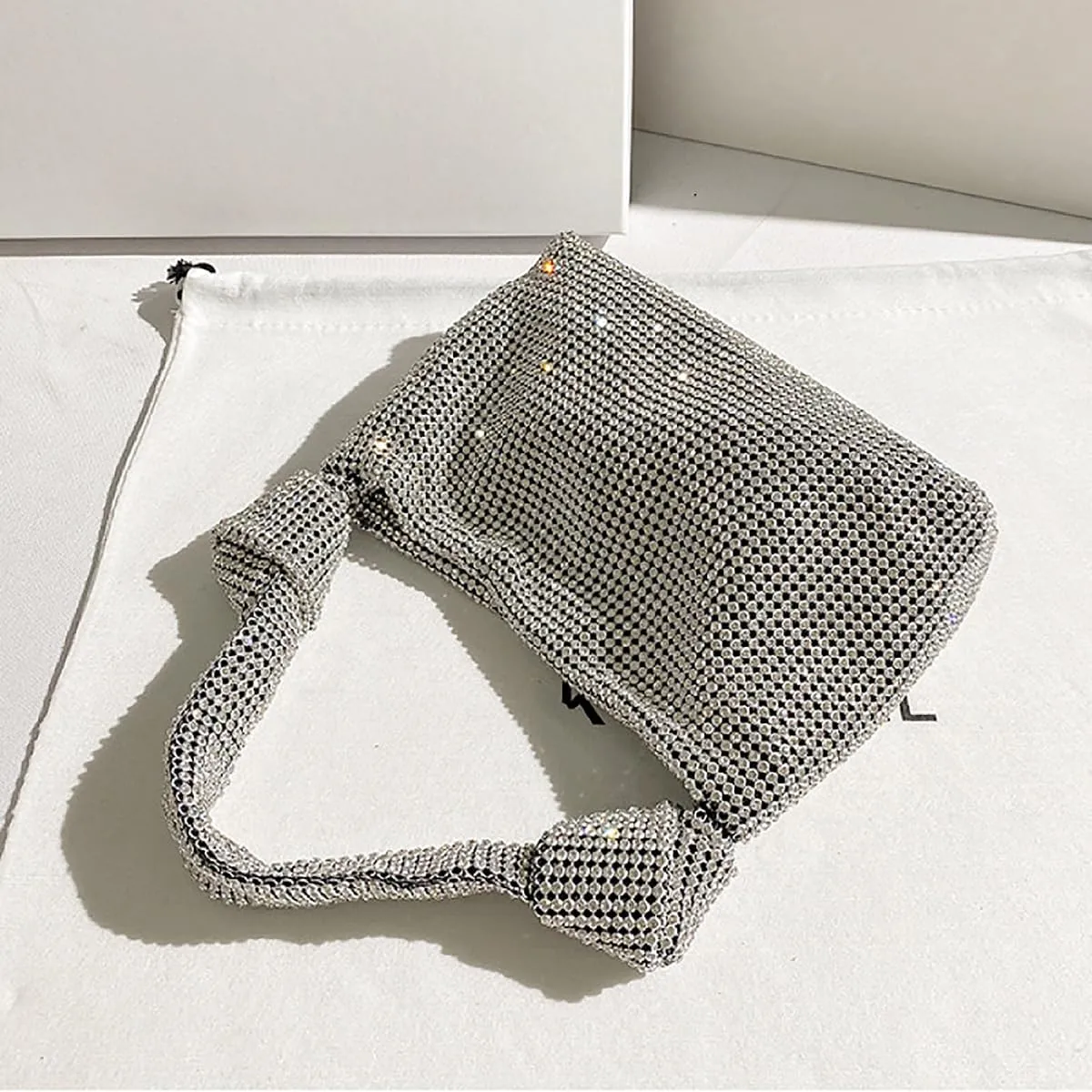 Rhinestone Purses for Women Sparkly Evening Handbag Bling Hobo Bag Eveningbag silver Clutch Purse for Party Wedding
