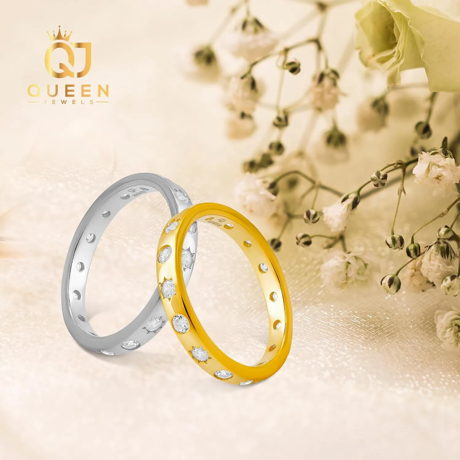Rings for Women Sterling Silver Cubic Zirconia Ring | Engagement Ring, Wedding Rings for Women | 14k Gold Rings & Wedding Bands for Women | 925 Sterling Silver Moissanite Rings for Women