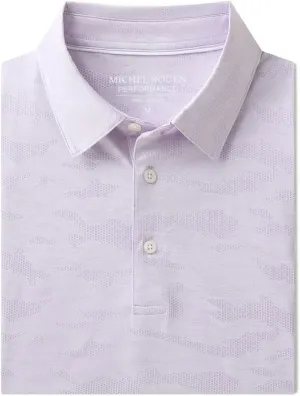 Rouen Polo Shirts for Men Moisture Wicking Quick Dry Lightweight Jacquard Performance Polo Shirts Casual Collared Golf Shirts