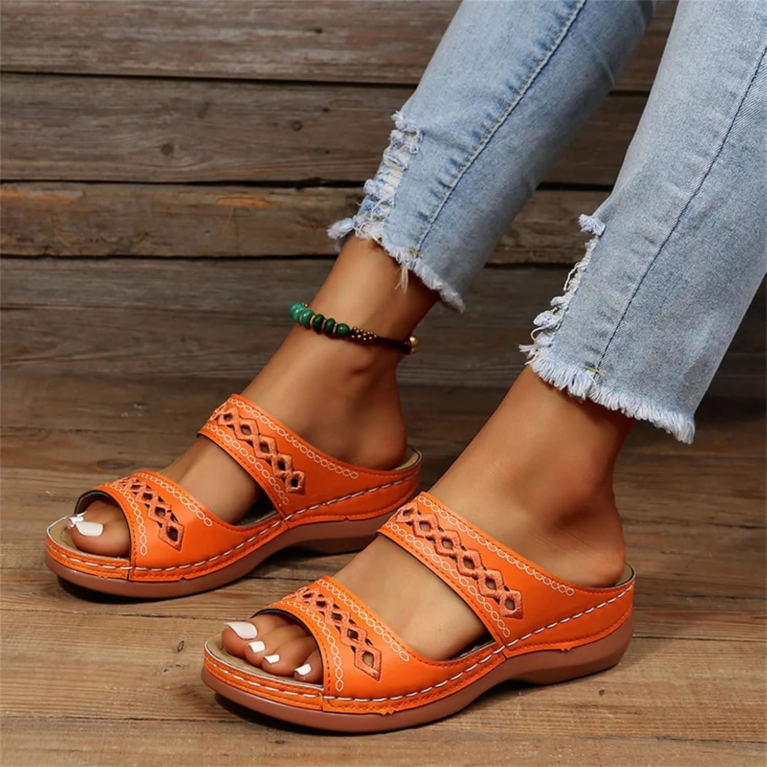 Sandals Women Dressy Summer Flat Island Cute Casual Beach Shoes Orthopedic Slippers Slip On Orthotic Flip Flops 2025
