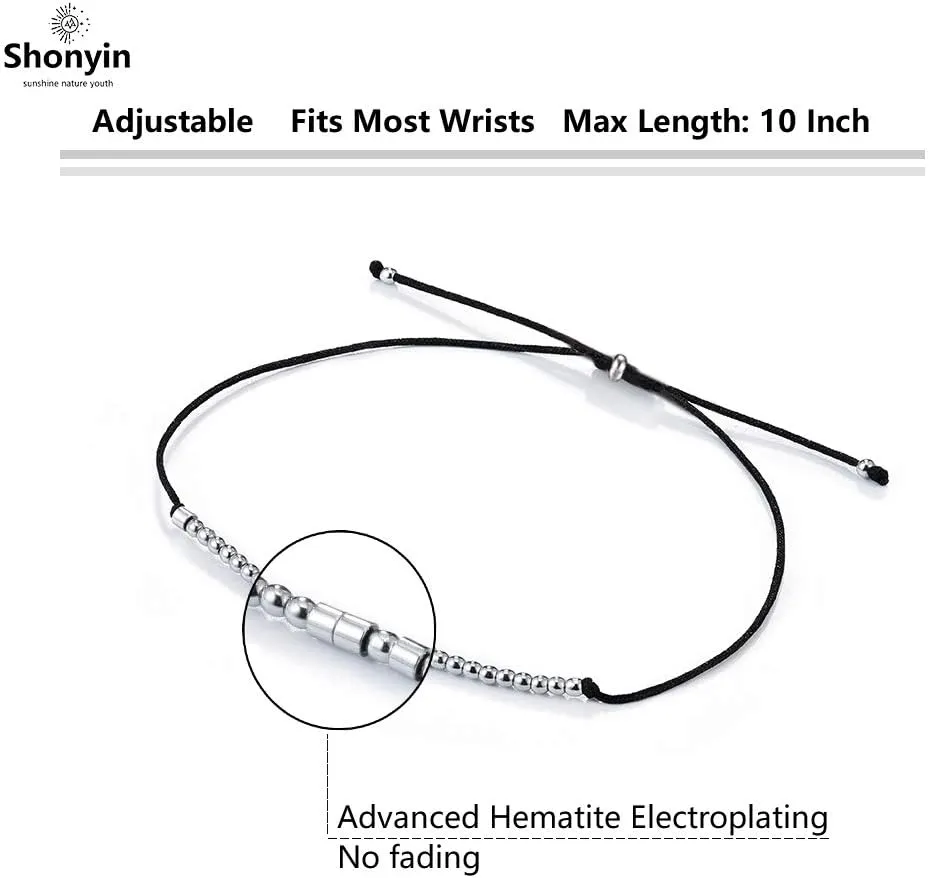 Shonyin Morse Code Bracelets for Women Men, String Bracelets, Inspirational Bracelets for Best Friend Unbiological Sister Daughter Niece Adjustable Bracelets