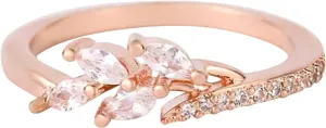 Simulated Diamond Engagement Ring,925 Sterling Silver Cubic Zirconia Wedding Bands for Her Anniversary Promise Rose Gold Ring