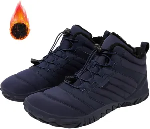 Snow Boots for Women Waterproof Comfortable Hiking Shoes Non Slip Wide Toe Box Sneakers Zero Drop Running Shoes Barefoot Boot Winter Snow Booties Faux Leather Fur Warm Boots Outdoor Running Shoe