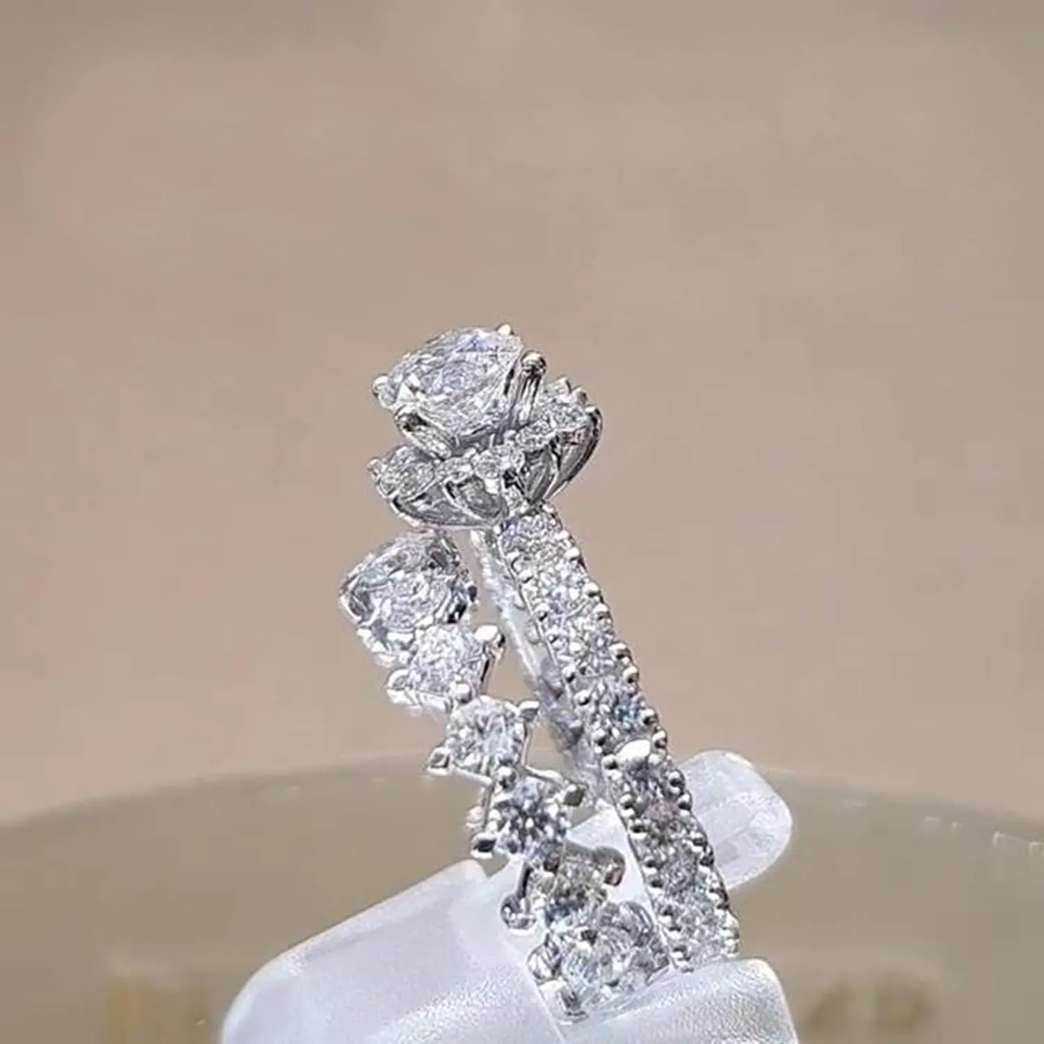 Stackable Ring Set Round Solitaire CZ Anniversary Engagement Promise Ring Wedding Band For Women Silver Jewelry
