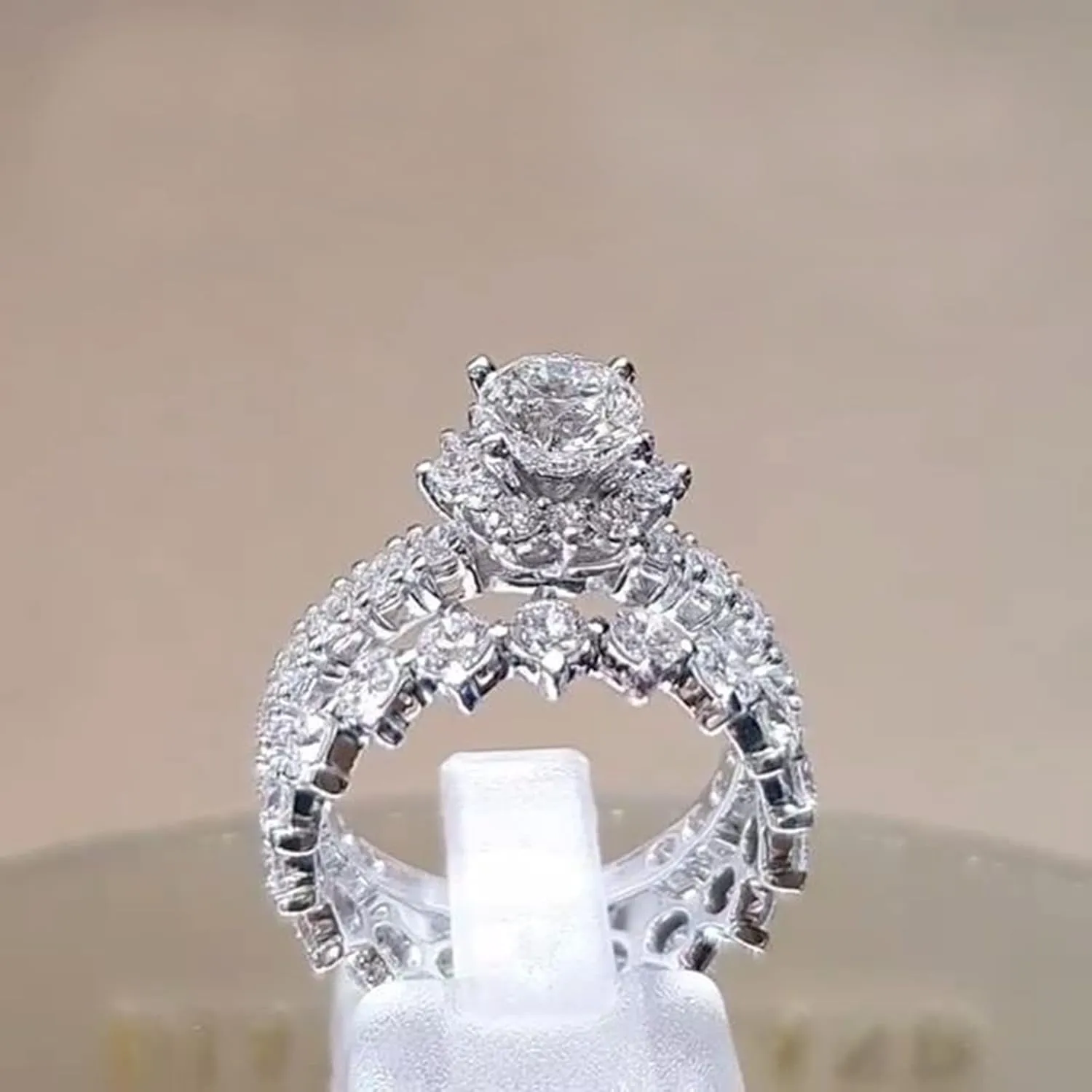 Stackable Ring Set Round Solitaire CZ Anniversary Engagement Promise Ring Wedding Band For Women Silver Jewelry