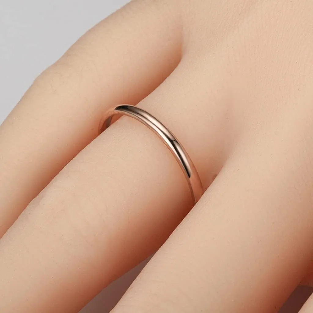 Stacking Fashion Thin Midi Rings Comfort Fit Stainless Steel Women's Stackable Plain Engagement Wedding Ring Band