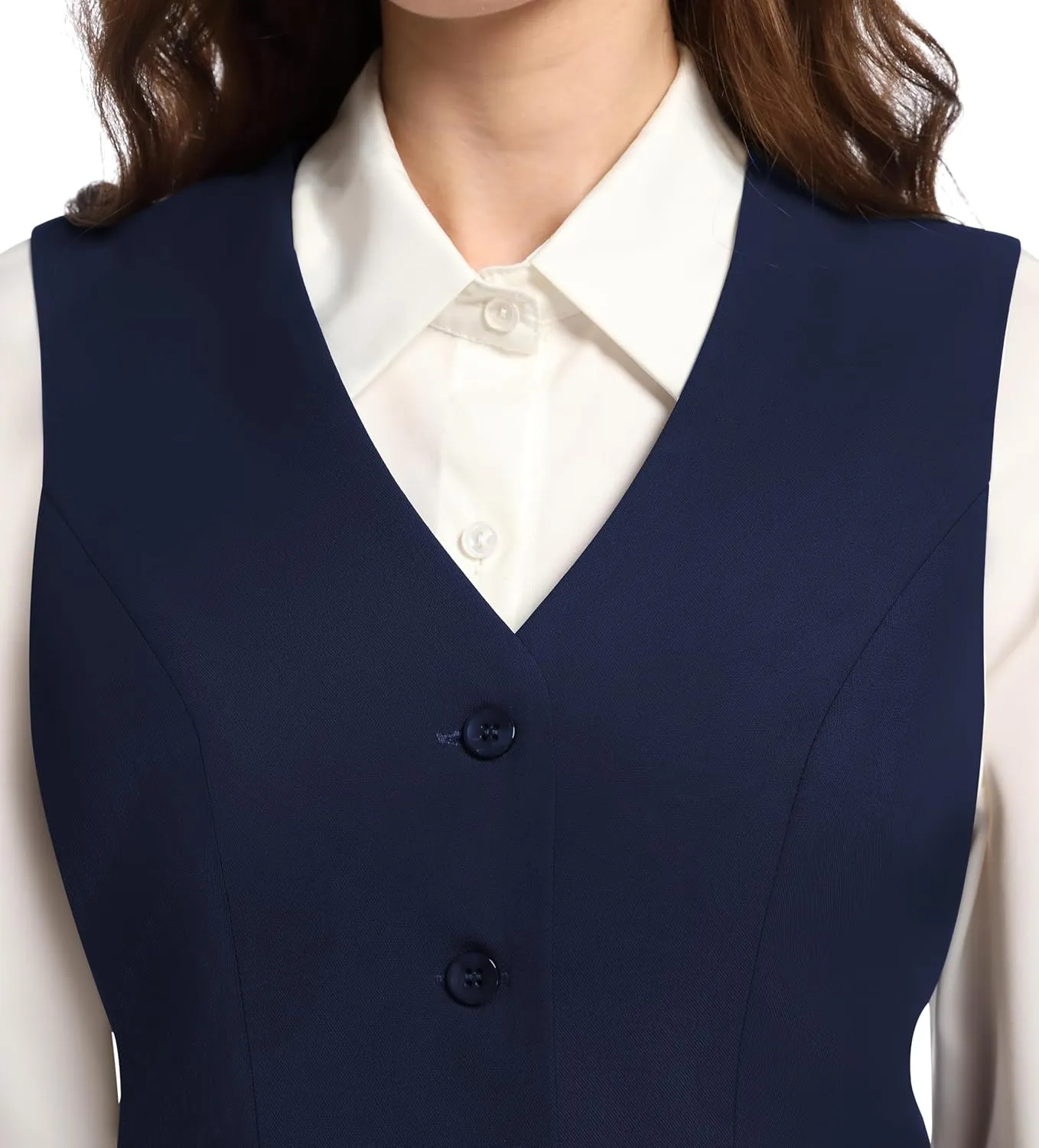Suit Vest for Women V Neck Button Down Sleeveless Business Casual Vest Tops Waistcoat Blazer Dressy Vests