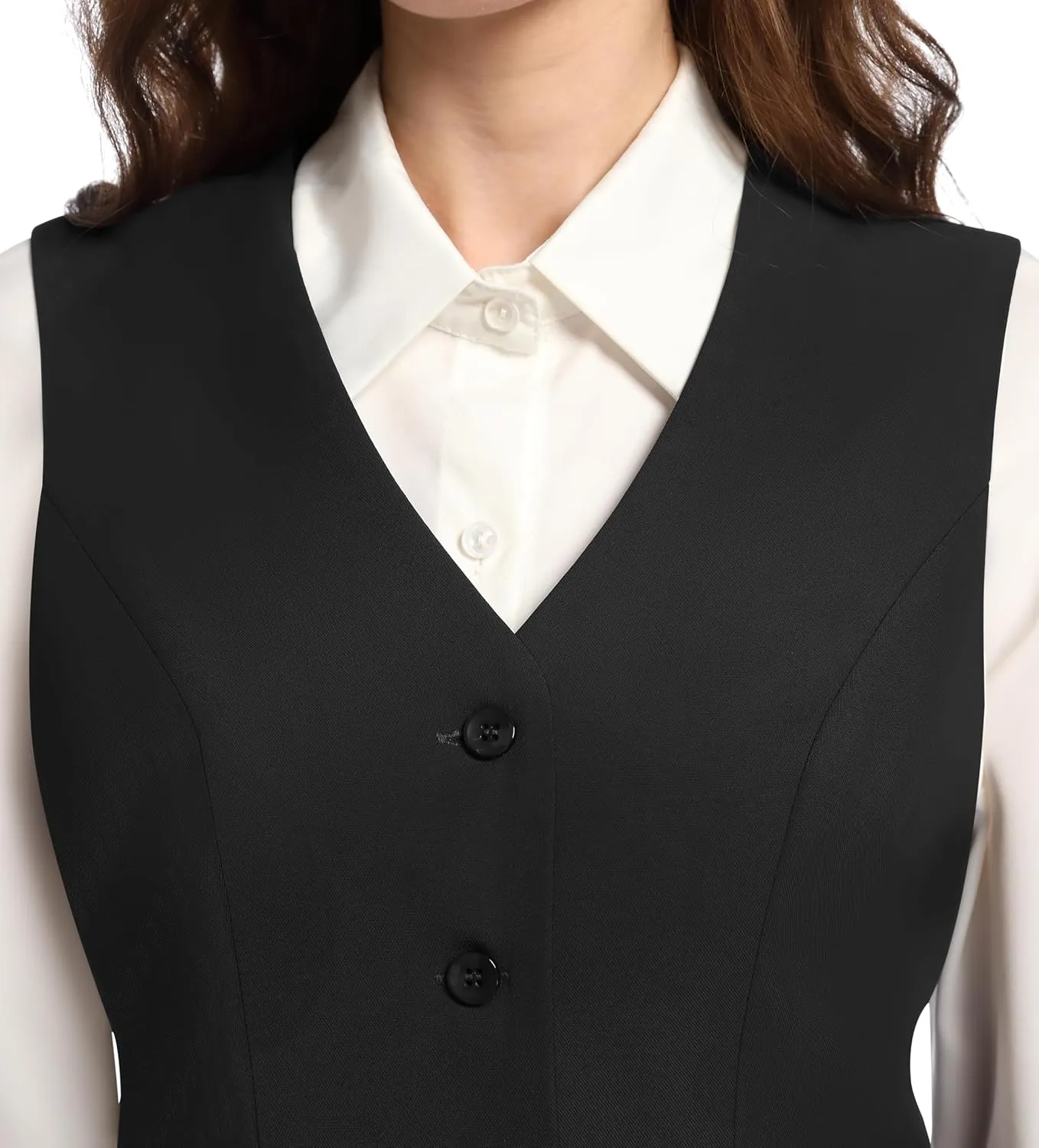 Suit Vest for Women V Neck Button Down Sleeveless Business Casual Vest Tops Waistcoat Blazer Dressy Vests