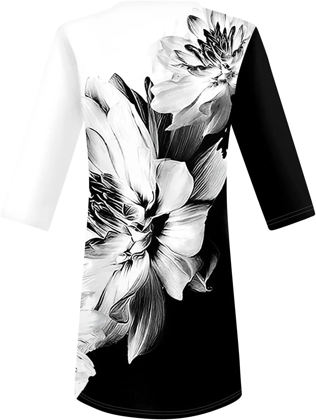 Summer Tops for Women Going Out Casual Tops Long V-Neck Spring Shirt 3/4 Length Sleeve Outfits