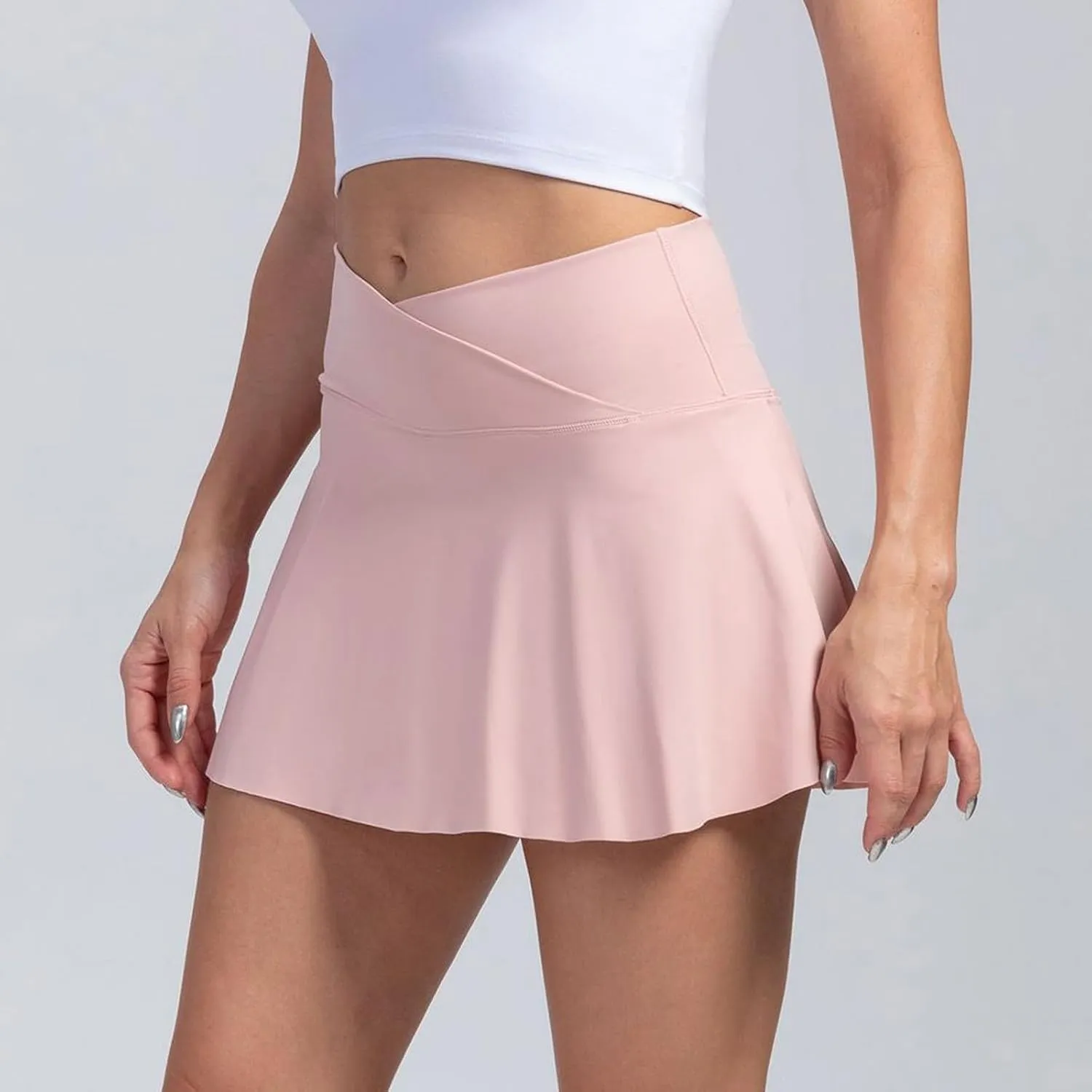 Tennis Skirts for Women with Shorts Athletic Skorts High Waisted Skater Golf Skirt Crossover Yoga Shorts Pickleball Outfits