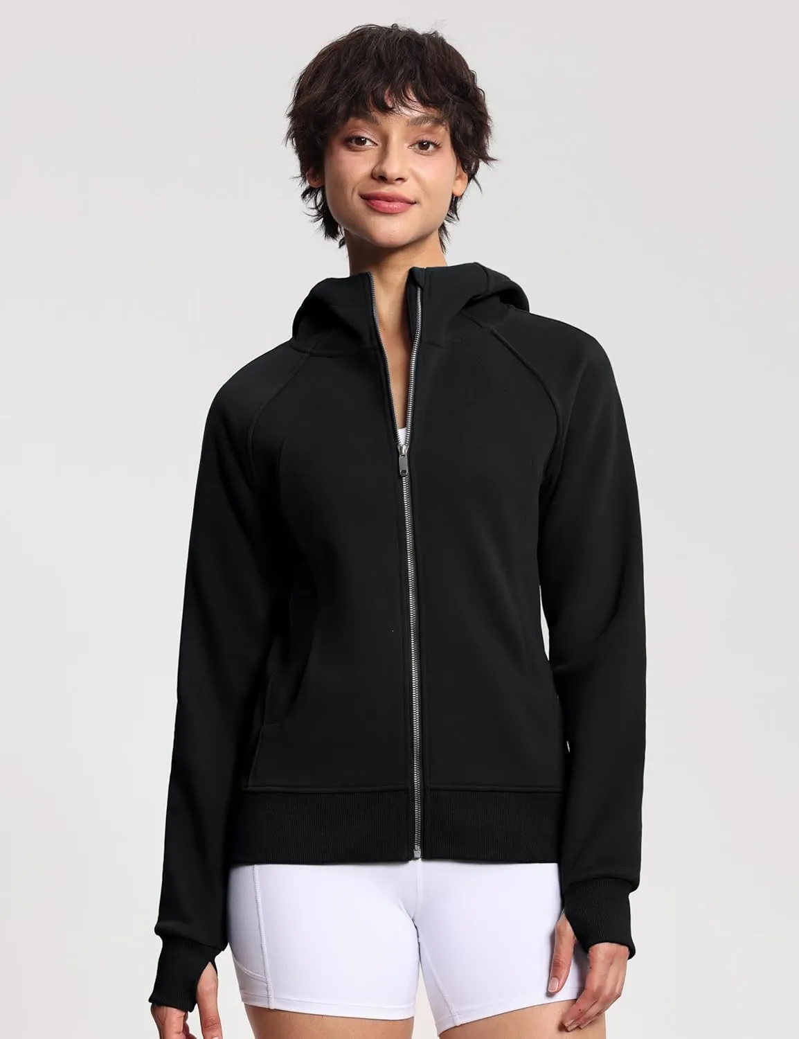 THE GYM PEOPLE Women's Zip Up Hoodies Fleece Workout Jackets Sweatshirts with Pockets Thumb Hole