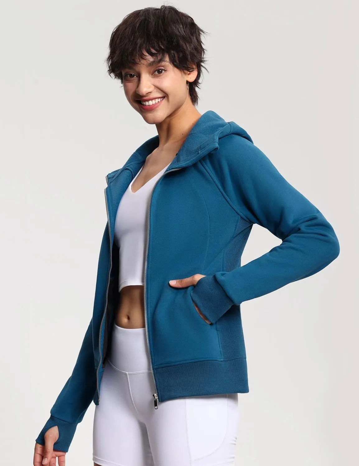 THE GYM PEOPLE Women's Zip Up Hoodies Fleece Workout Jackets Sweatshirts with Pockets Thumb Hole