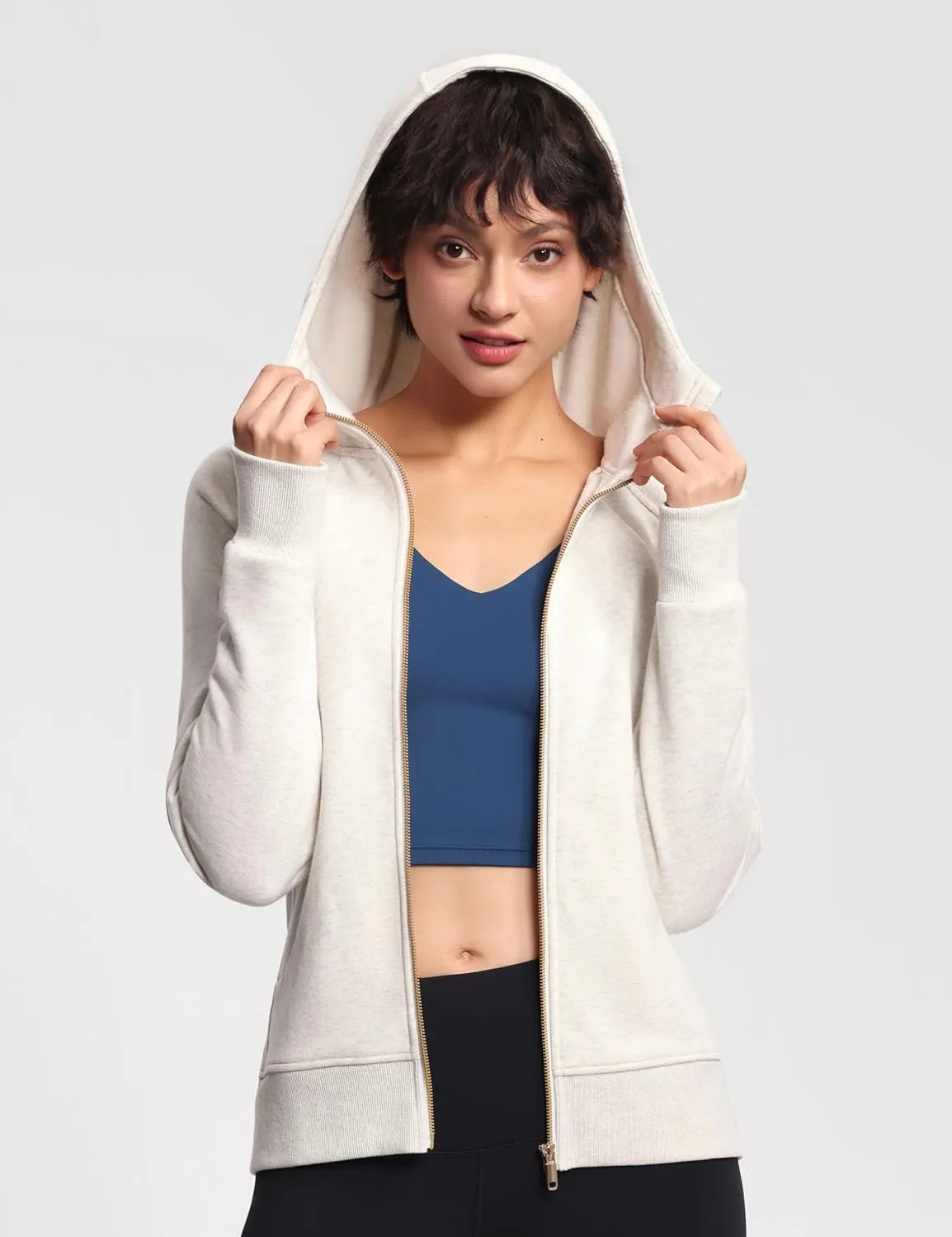 THE GYM PEOPLE Women's Zip Up Hoodies Fleece Workout Jackets Sweatshirts with Pockets Thumb Hole