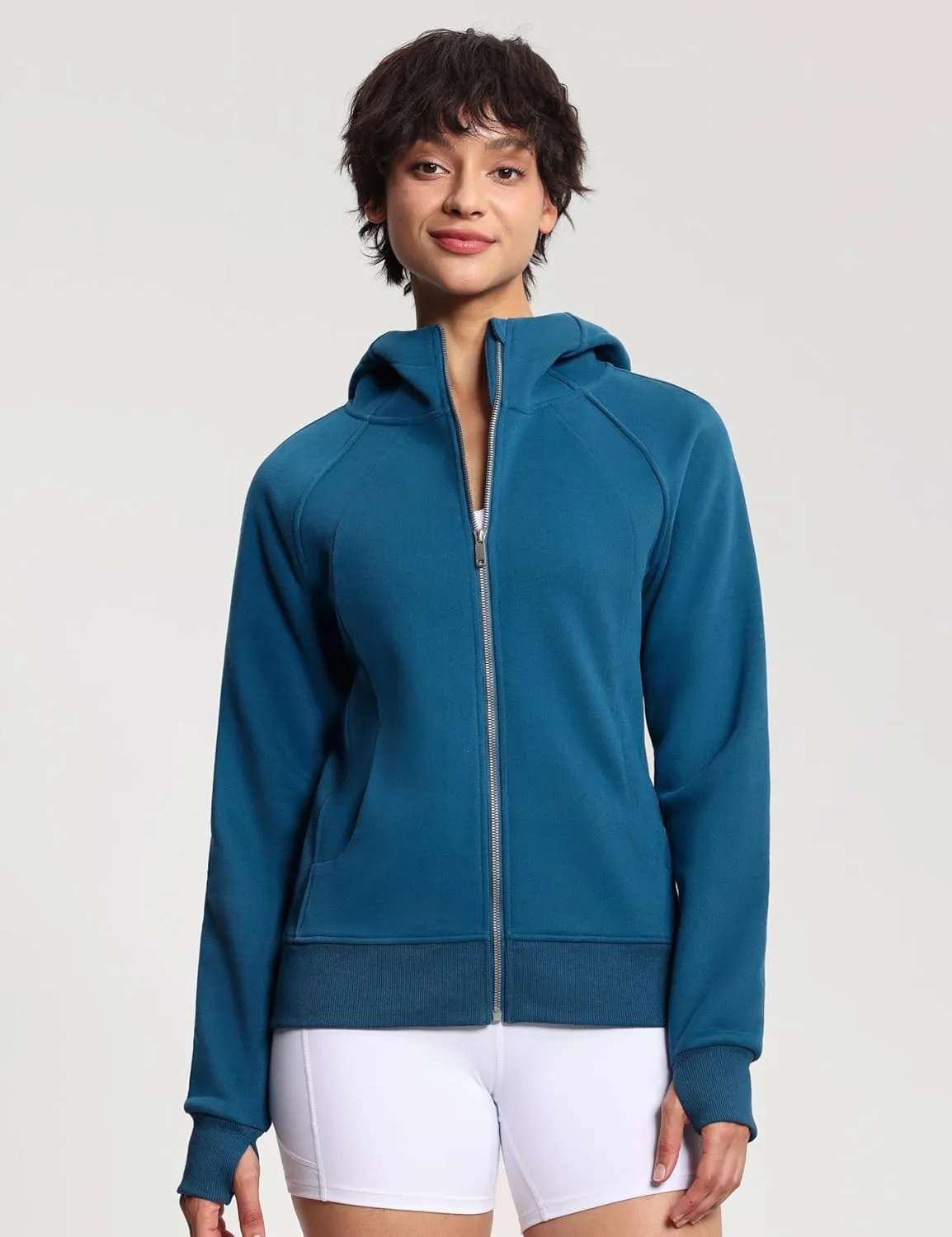 THE GYM PEOPLE Women's Zip Up Hoodies Fleece Workout Jackets Sweatshirts with Pockets Thumb Hole