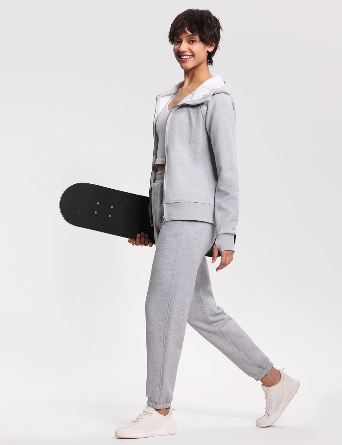 THE GYM PEOPLE Women's Zip Up Hoodies Fleece Workout Jackets Sweatshirts with Pockets Thumb Hole