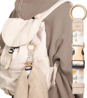 Travel Carry Strap with Ring Hooks, Buckle, Add-a-Bag Luggage Strap, Adjustable Bag Holder, Travel Clip for Carry-on Bags