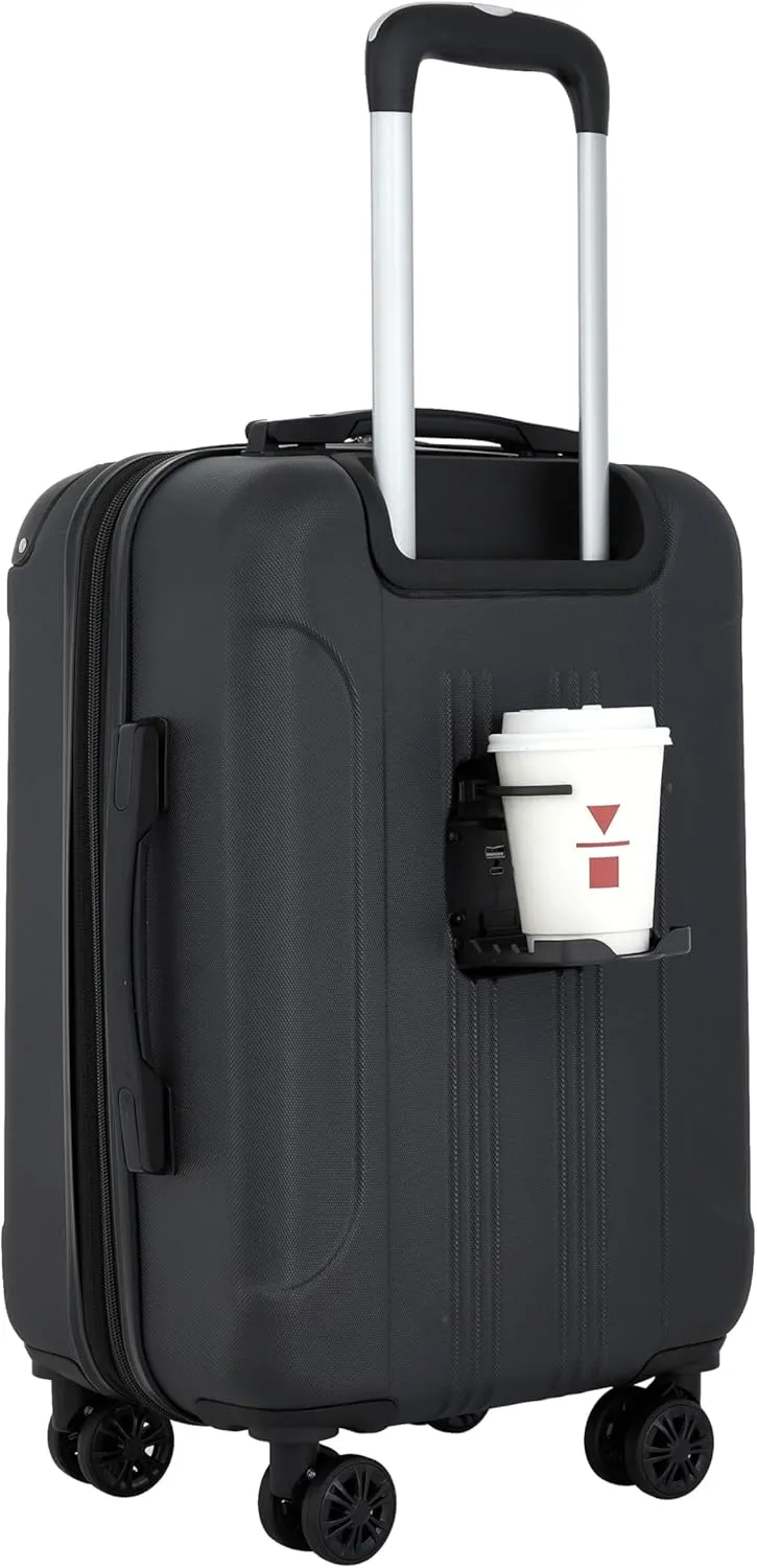 Travelers Club Chicago Plus Hardside Luggage, Black, 20" Carry-On