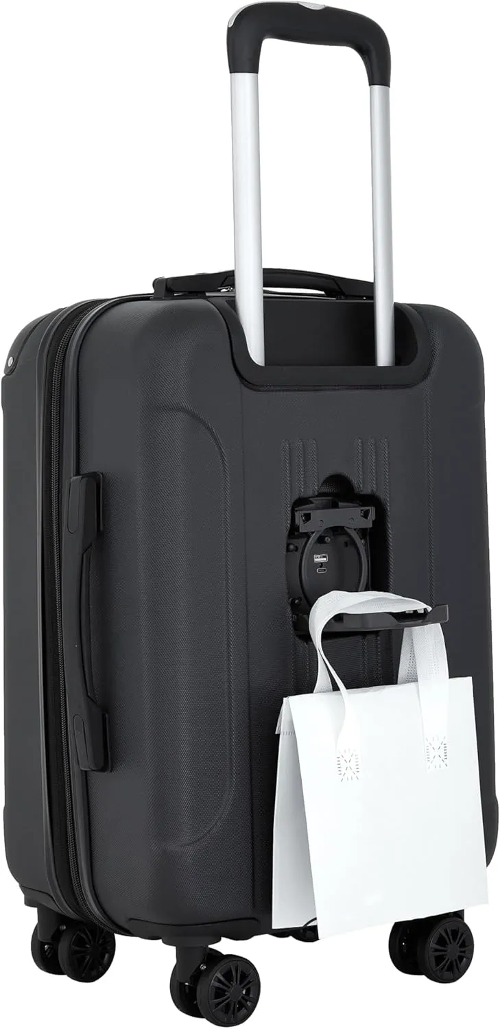 Travelers Club Chicago Plus Hardside Luggage, Black, 20" Carry-On