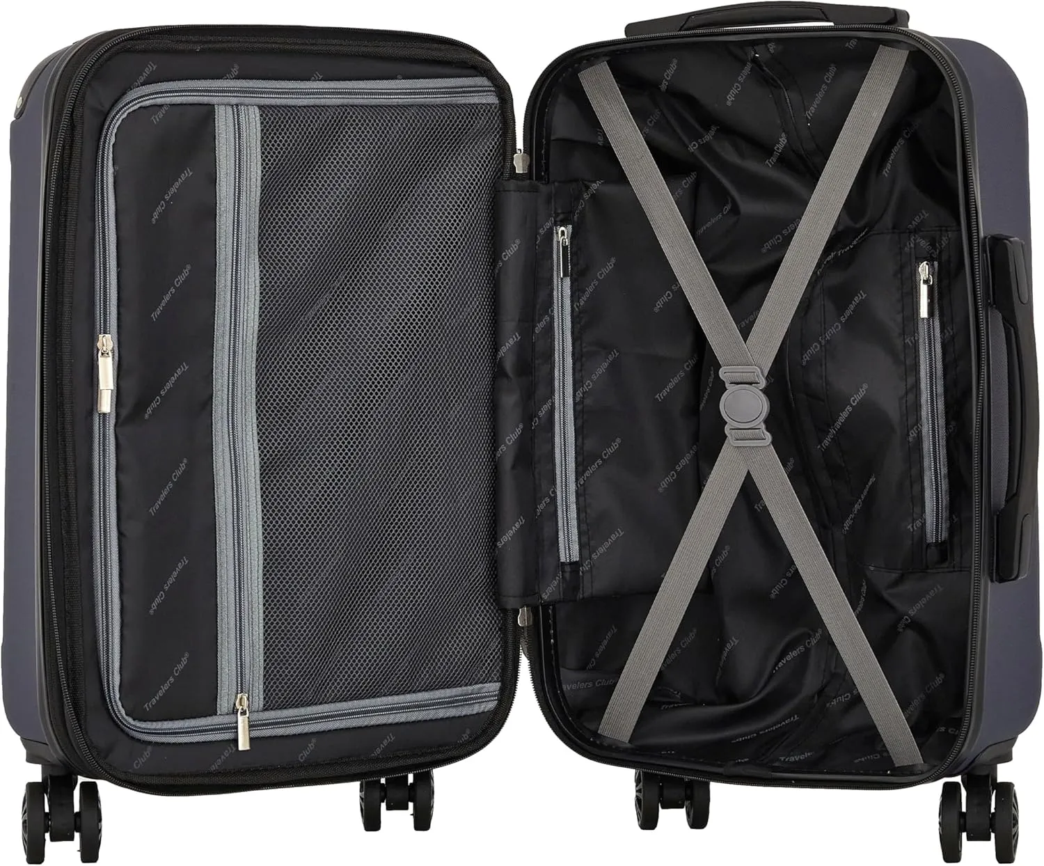 Travelers Club Chicago Plus Hardside Luggage, Navy, 20" Carry-On