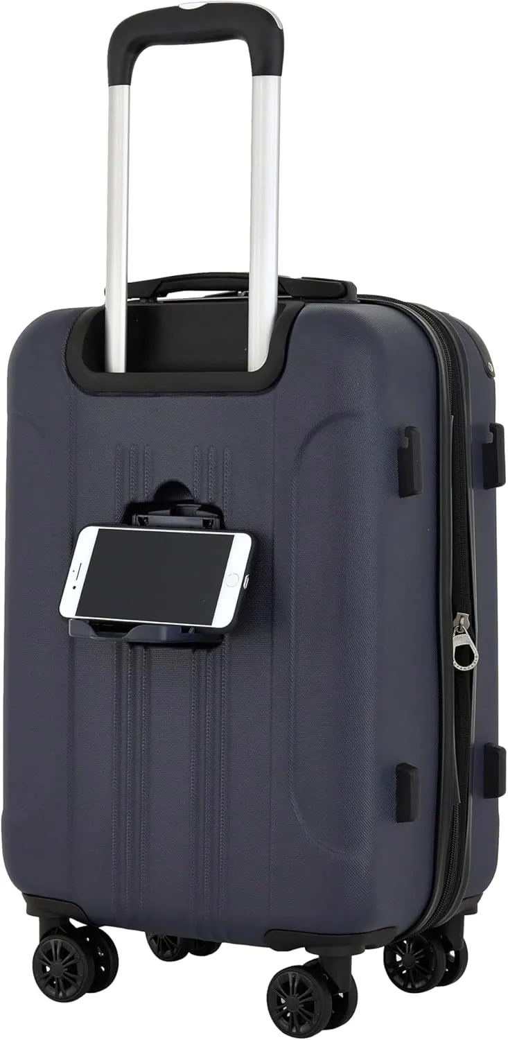 Travelers Club Chicago Plus Hardside Luggage, Navy, 20" Carry-On