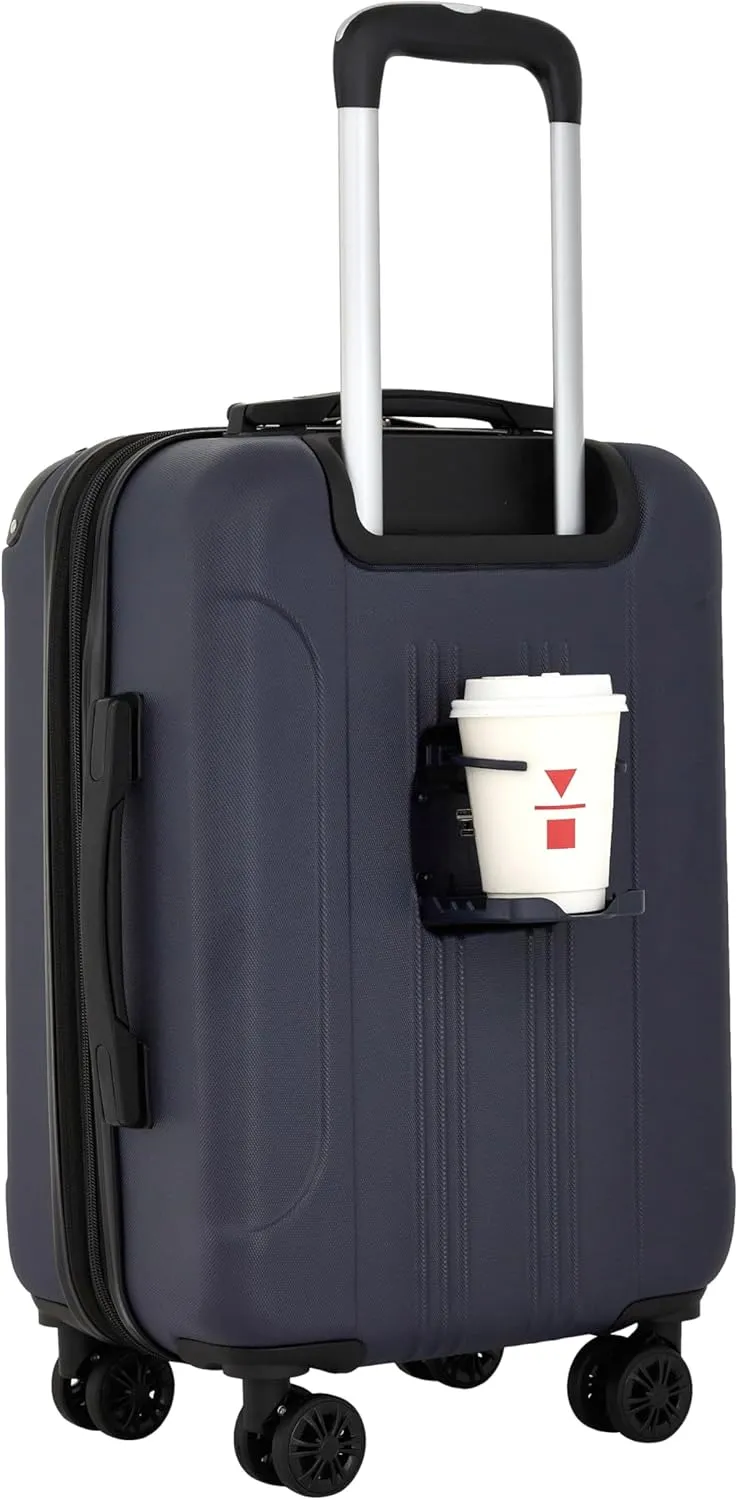 Travelers Club Chicago Plus Hardside Luggage, Navy, 20" Carry-On