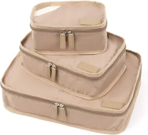 Travelpro Essentials-Packing Cubes, Khaki, 3-Pack (S/M/L)