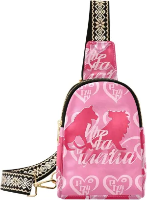 trendy Valentine's Day Peach Lions leather fanny pack leather travel bags for women for travel