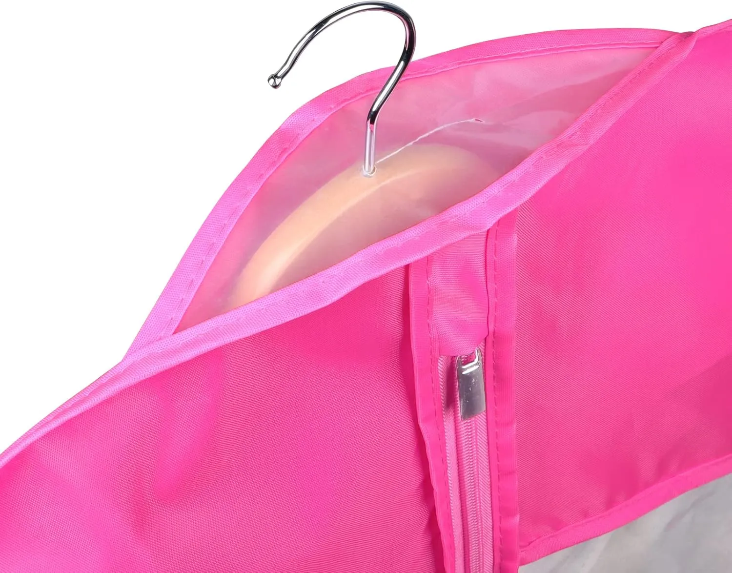 Univivi Garment Bags for Dance Costumes 54" Foldable (5 Pack) Dance Dress Bag with 2 Zipper Mesh Pockets and Clear Window,for Storage or Travel