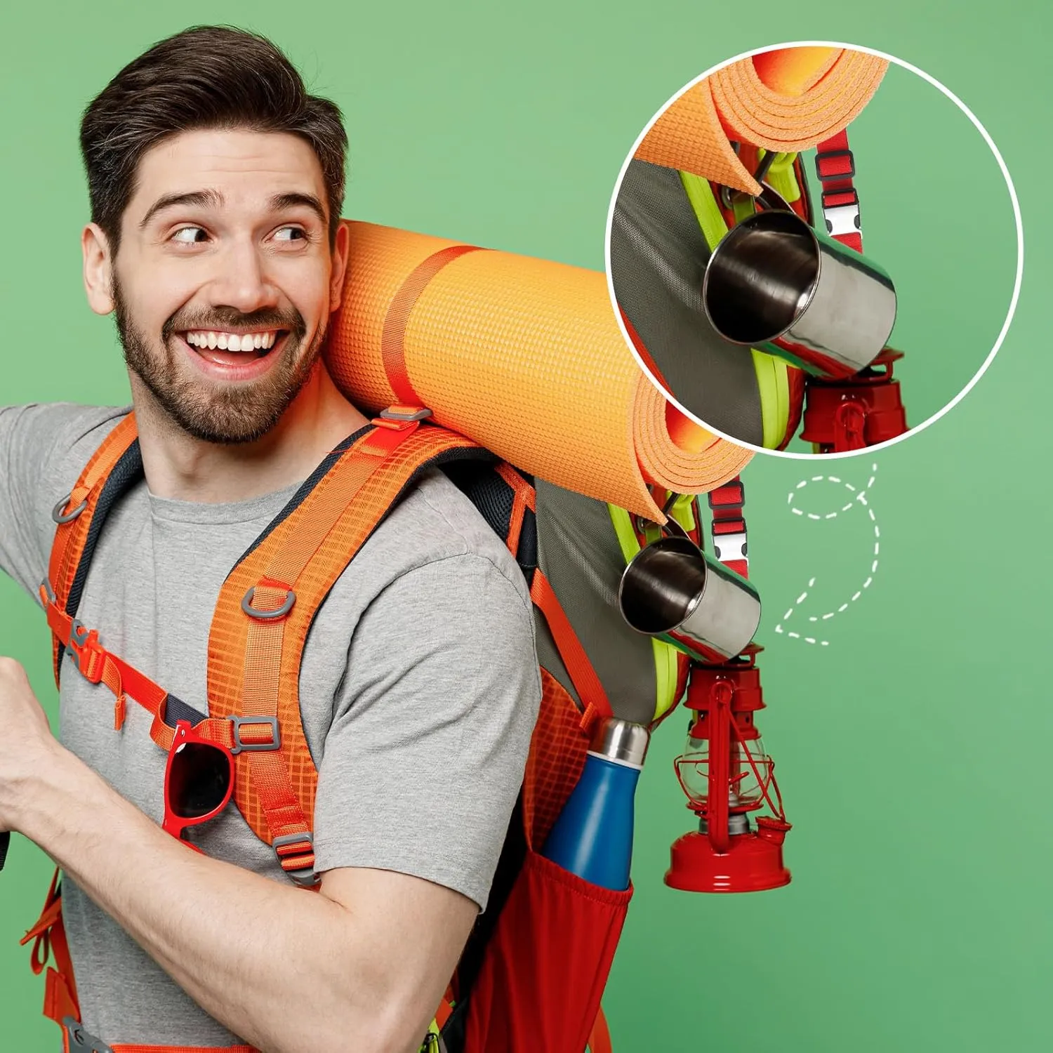 uxcell Add A Bag Luggage Straps Adjustable Luggage Connector Strap with Spring O-Ring and Metal Buckle Suitcase Accessories for Connecting Backpack, Red