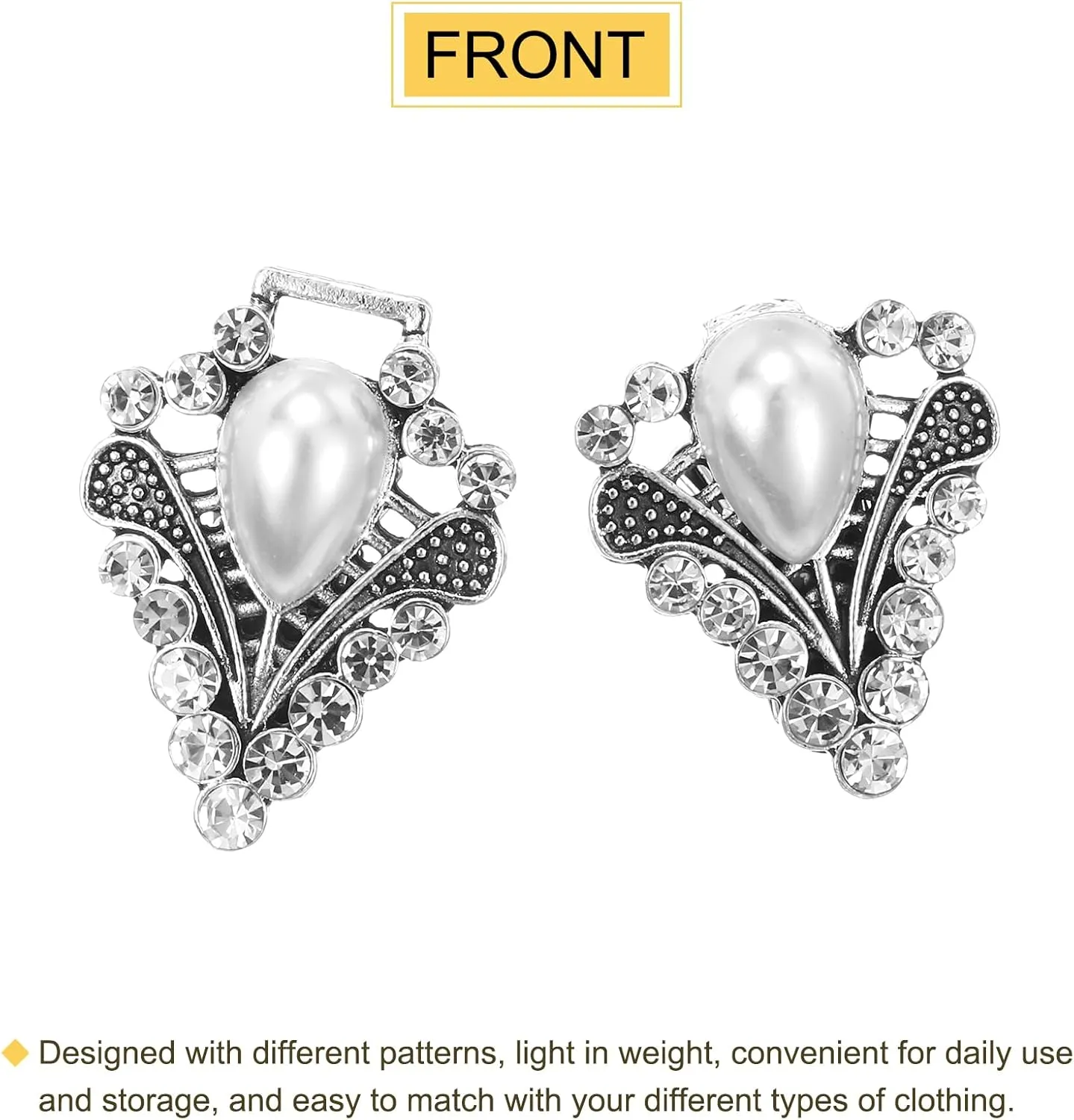 uxcell Vintage Sweater Clips Cape Cloak Clasp Cardigan Clips Shawl Collar Clasp Brooch Clip
