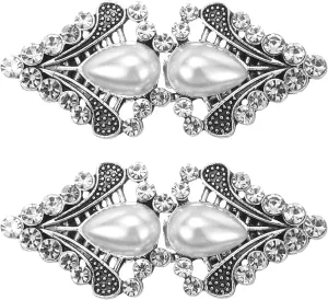 uxcell Vintage Sweater Clips Cape Cloak Clasp Cardigan Clips Shawl Collar Clasp Brooch Clip