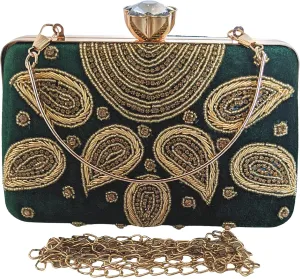 Velvet Luxury Clutch Purse for Women Crossbody Occasion Bag with Detachable Shoulder Chain